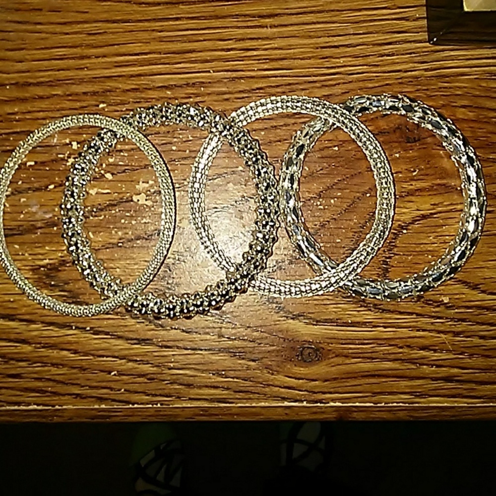 Silver hoop bracelets